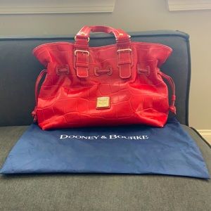 Red leather Dooney & Bourke satchel bag